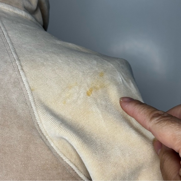 BCBG Max Azria Women's Vintage Y2K velour jacket beige 2 way zipper large GUC - Picture 14 of 16